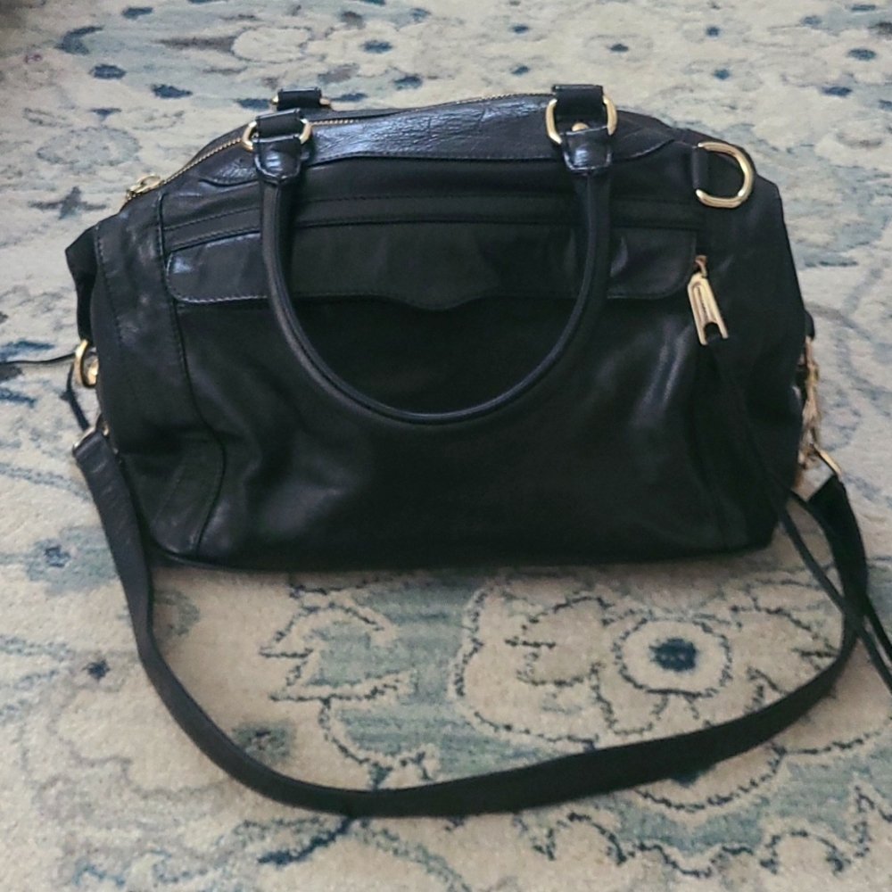 Rebecca Minkoff Black Leather Tote Bag Satchel
